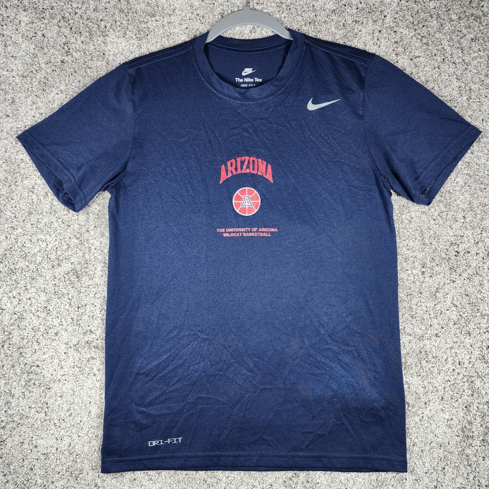 Nike T-Shirt Mens Small Arizona Wildcats Basketball Dri-FIT Navy Blue Excellent